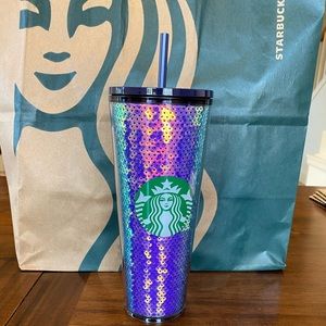 Starbucks multi color sequins cold cup